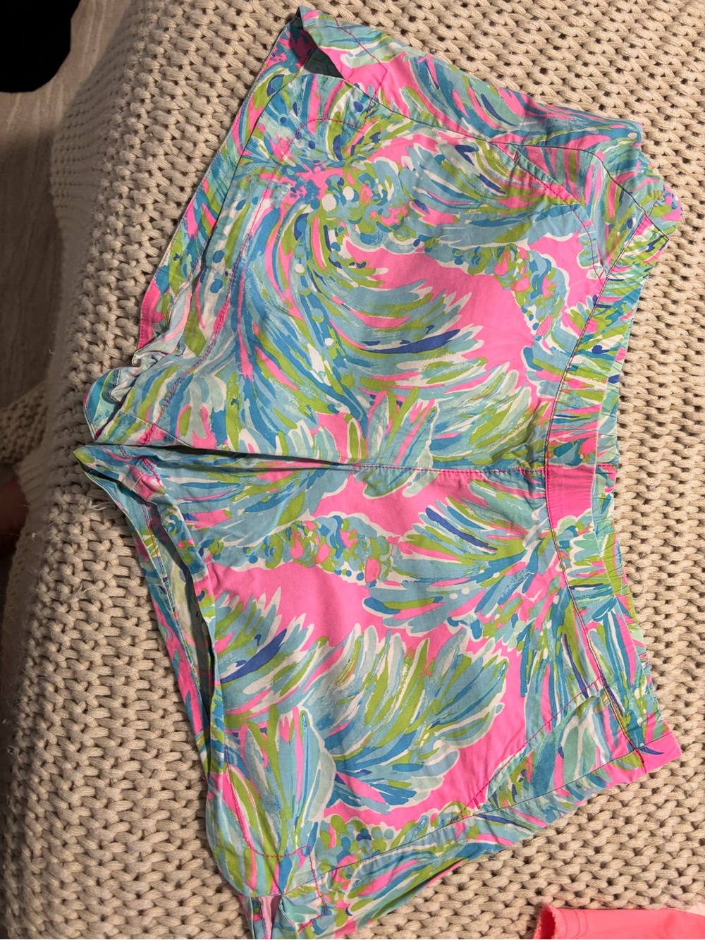 Lilly Pulitzer Pink Tropical Pattern Athletic Shorts